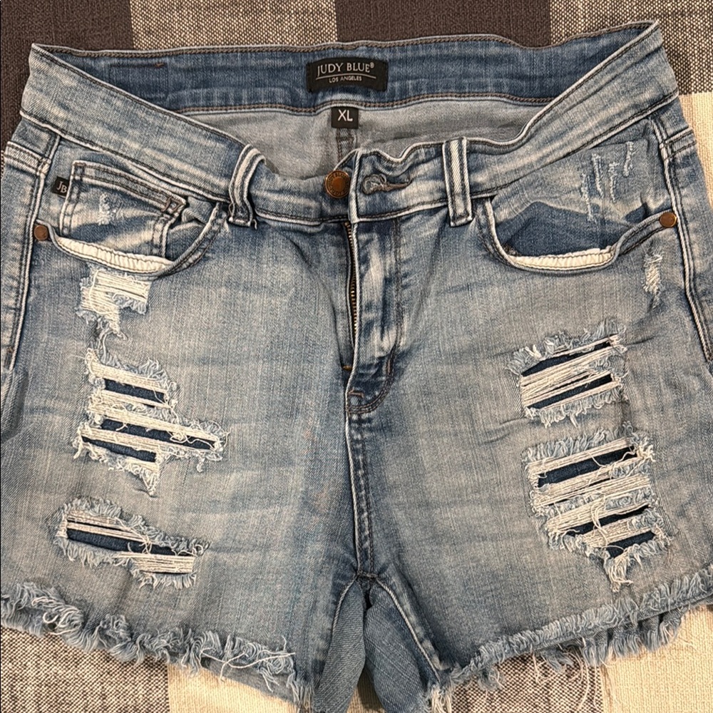 Judy Blue Blue Distressed Jean Shorts